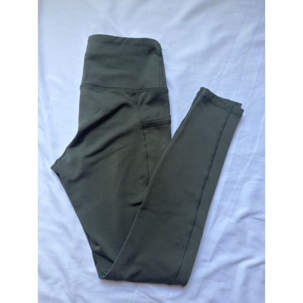 90 Degree by Reflex Olive Fleece Lined High Rise Leggings Size S